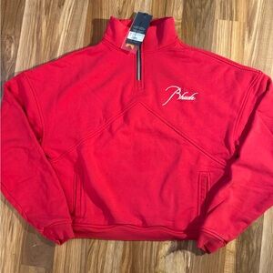 RUDE Men's Bold Red Zip-Up Sweater